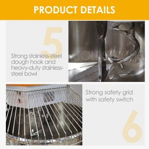 HM-75 Spiral Mixer 75KG 200L Digital Control CE Heavy Duty Dough Mixer - Image 4