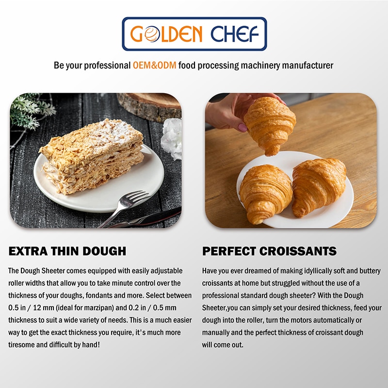 Dough Sheeter Machine Manual for Home Use for Croissants, Pastry Sheeter 
